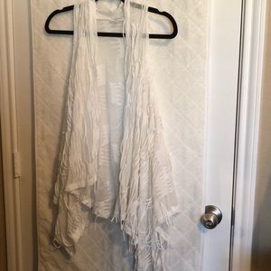 White fringe vest